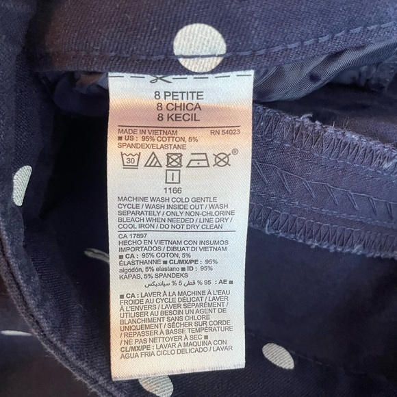 Old Navy Poka Dot Navy Pixie Pants - Picture 3 of 4
